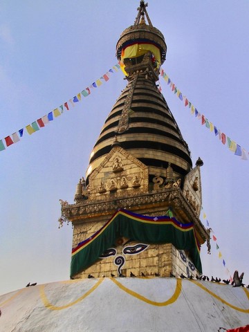 Relique de bouddha dans le stupa de Bodnath